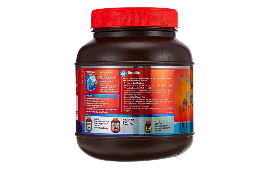 Venky's Intense Mass Build, Chocolate Flavour   Plastic Jar  1 kilogram